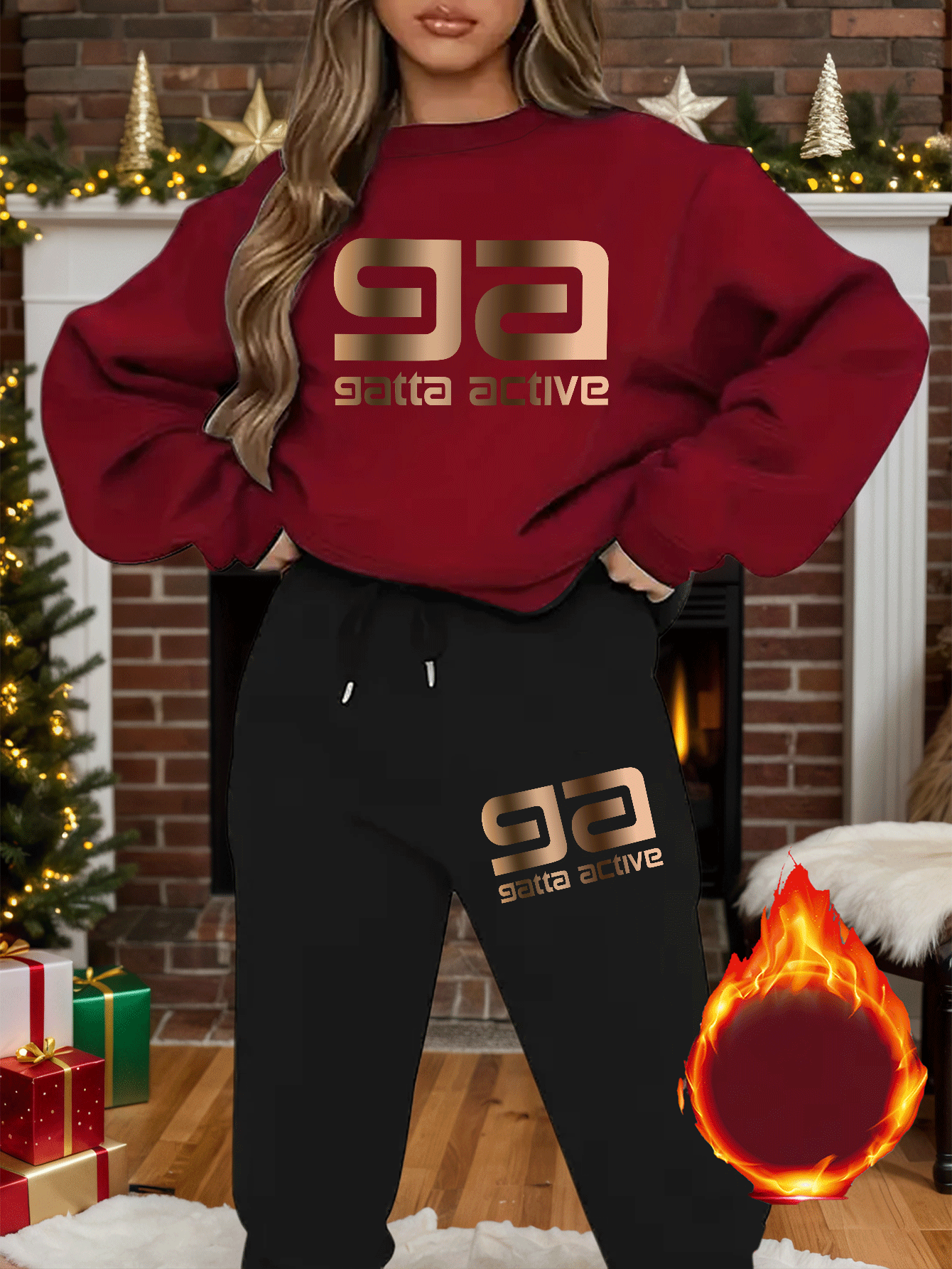 2-teiliges künstlerisches, elegantes Grafik-Slogan-gedrucktes Y2K-Stil neues Damen-Casual-Sport Set mit Rundhals-Pullover mit langen Ärmeln und Hose