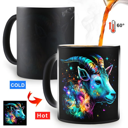 1 Stück 0,33Liter Zodiac Magic Farbwechsel-Becher - Lebhaftes Sternbild-Design, für heiße & kalte Getränke, perfekte Geschenkidee nur Handwäsche