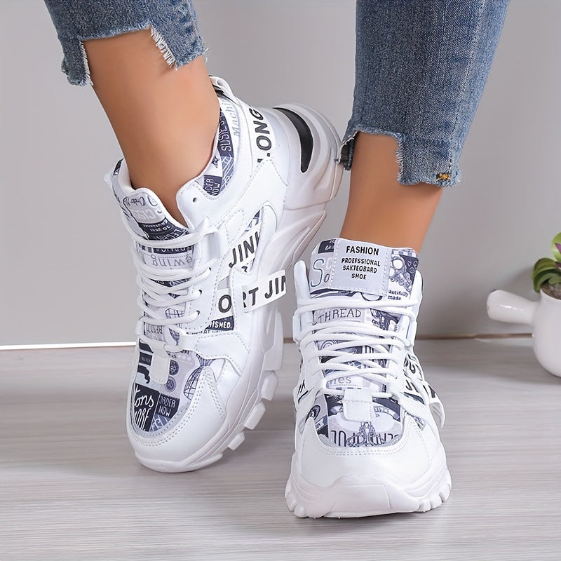 [Sneakers] Farbverlauf Damen Laufschuhe | Leicht, für alle Jahreszeiten, zufälliger Druck, Obermaterial aus Stoff und synthetischem Kunstleder, - Marke Bolad