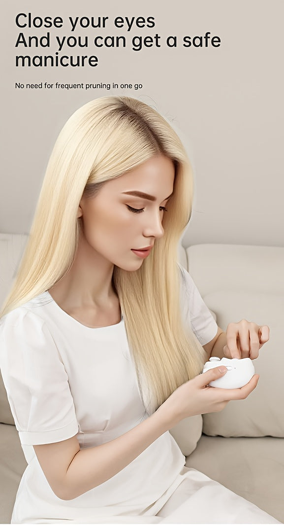 2-in-1 Elektrischer Nagelknipser und Polierer mit LED-Licht, Anti-Quetsch-Sicherheitsfunktion, Polier- und Schleiffunktionen, USB-Aufladung, Multifunktionales Maniküre-Werkzeug