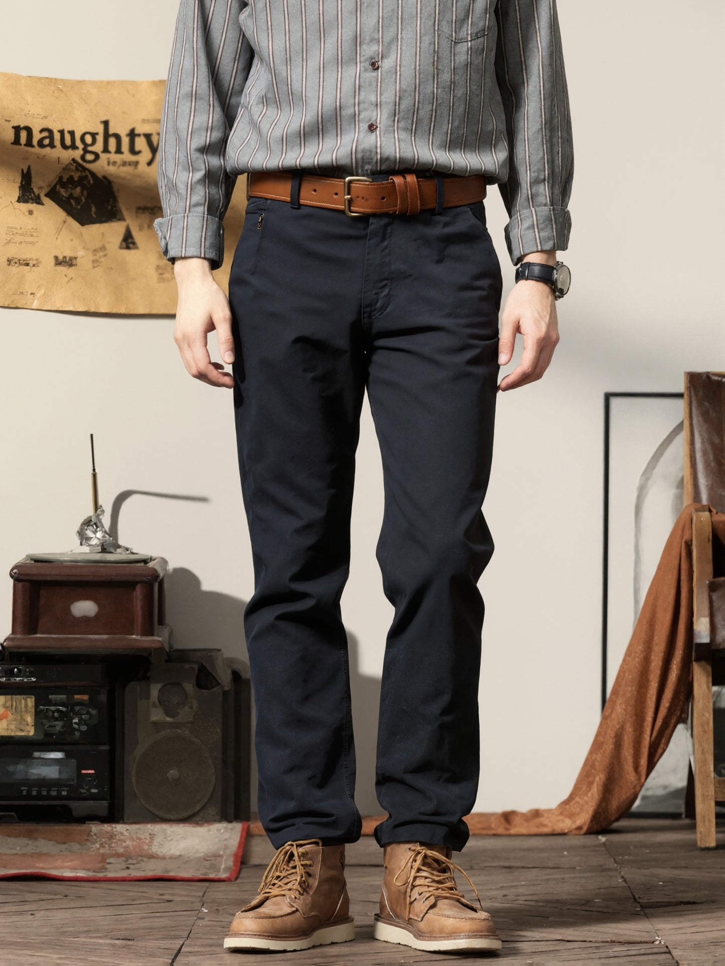2er-Set Herren Allwetter Stretch-Chinohosen - Uni, Regular Fit, , bequem & langlebig