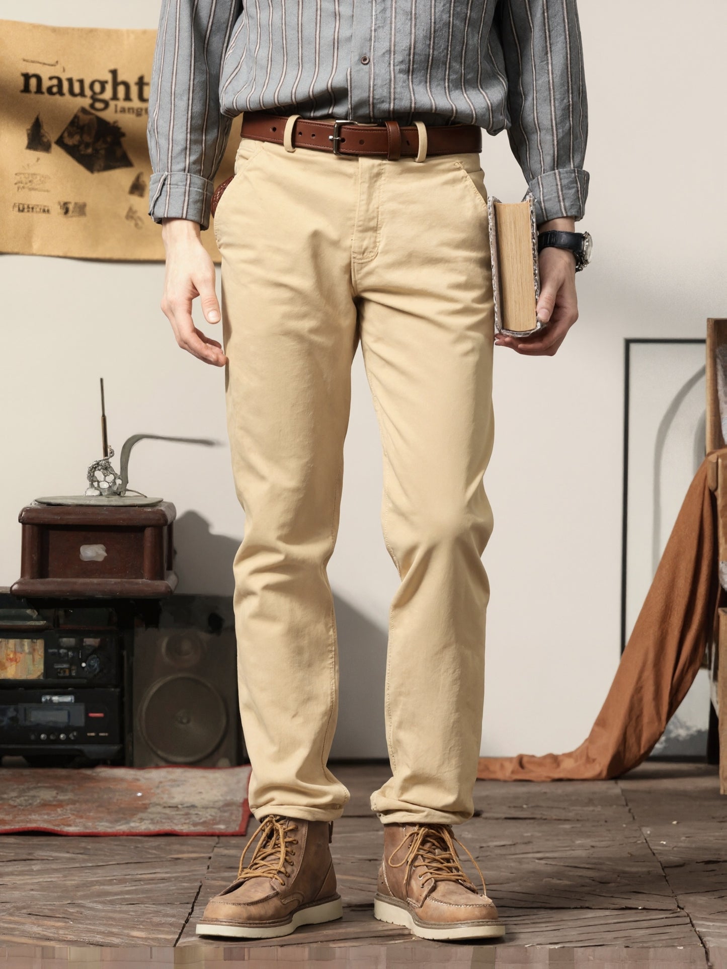 2er-Set Herren Allwetter Stretch-Chinohosen - Uni, Regular Fit, , bequem & langlebig