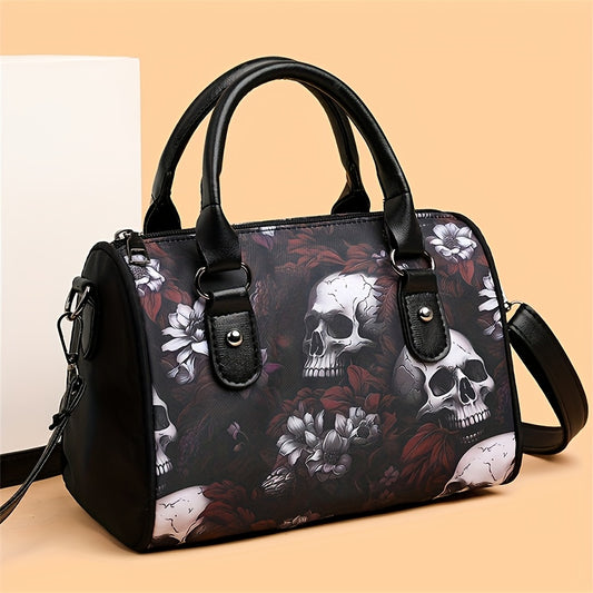 Eine stilvolle Schultertasche von Perfect Lily für Frauen im Totenkopf-Design, mit einem geräumigen und minimalistischen Design, aus Nylon gefertigt,