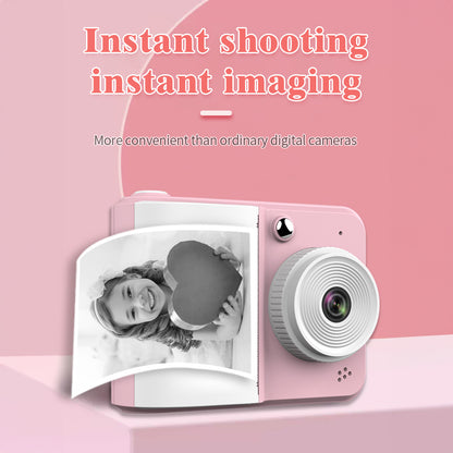 Tragbarer Mini-Fotodrucker & Dual-Kamera-Instant-Kamera , MP3-Wiedergabe und Smart-Game-Funktionen, inklusive 3 Rollen Druckerpapier