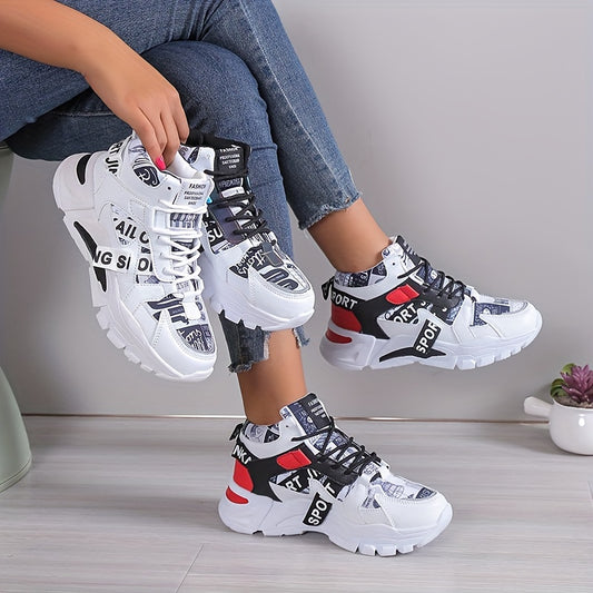 [Sneakers] Farbverlauf Damen Laufschuhe | Leicht, für alle Jahreszeiten, zufälliger Druck, Obermaterial aus Stoff und synthetischem Kunstleder, - Marke Bolad