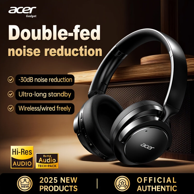 Acer Ohr560 Kabellose Kopfhörer | Over-Ear mit ANC Geräuschunterdrückung, Vollumfassendes Ohrdesign, Faltbar, Eingebautes Kondensatormikrofon, Hi-Fi Stereo Sound, HD ENC Anrufgeräuschreduzierung, Kompatibel mit 3,5-mm-Audiokabel, USA