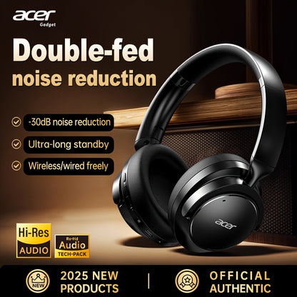 Acer Ohr560 Kabellose Kopfhörer | Over-Ear mit ANC Geräuschunterdrückung, Vollumfassendes Ohrdesign, Faltbar, Eingebautes Kondensatormikrofon, Hi-Fi Stereo Sound, HD ENC Anrufgeräuschreduzierung, Kompatibel mit 3,5-mm-Audiokabel, USA
