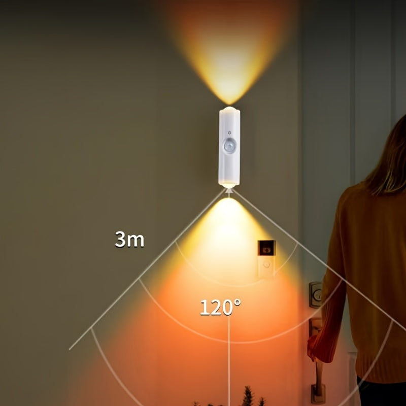 6er-Set weiße, wandmontierte, intelligente LED-Lichtleiste mit Bewegungssensor, dimmbar,  geeignet für Treppen, Flur, Schlafzimmer