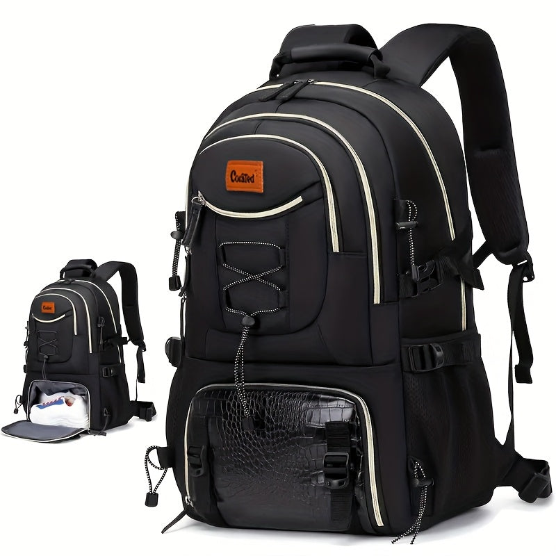 Großer Outdoor-Reiserucksack mit hoher Kapazität, mit Laptop-/Tablet-Fach, Schuhfach, verstellbaren Gurten - langlebiger Sport-Rucksack