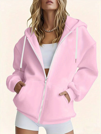 Plus-Size-Hoodie für Damen  lässige Langarmjacke für Herbst/Winter, maschinenwaschbar